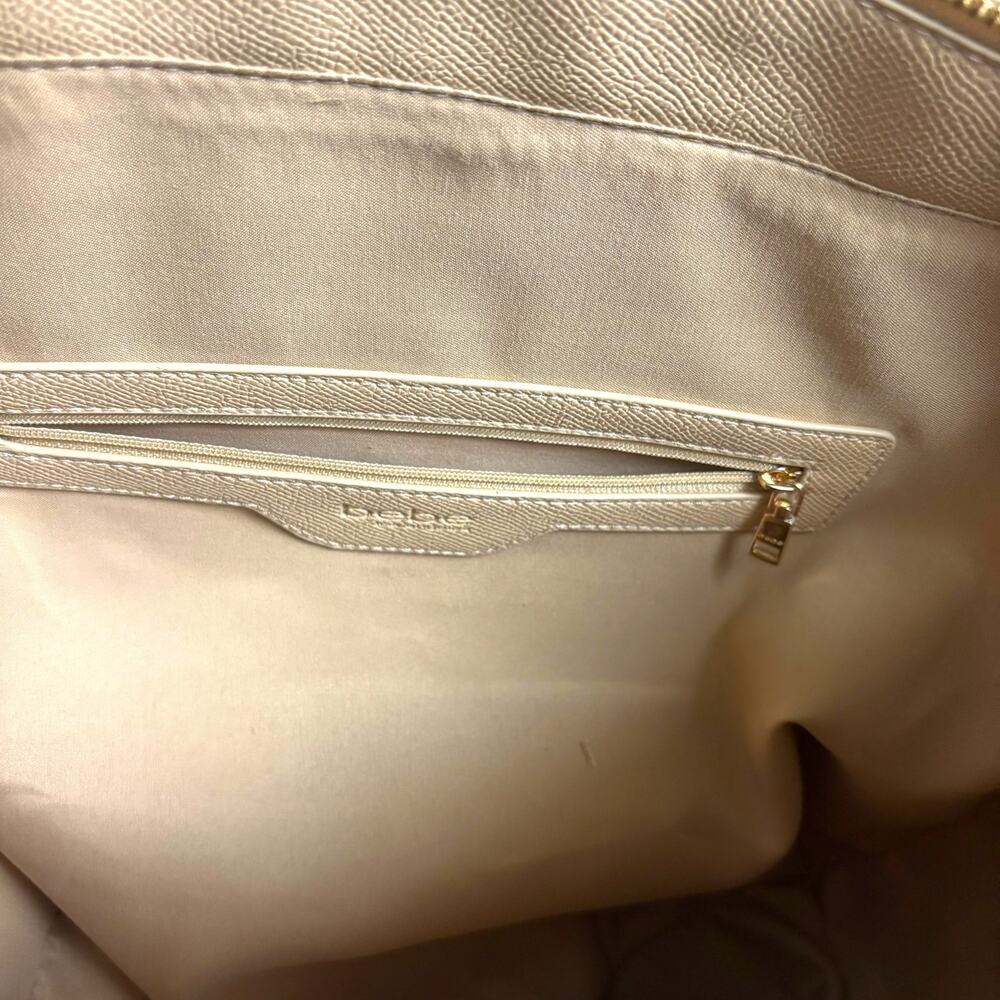 Bebe Ashley Logo Print Tote Bag Tan Handbag Purse XL Large School Work - Picture 10 of 16